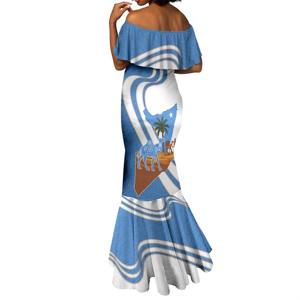 Somalia Mermaid Dress with Camel Desert Map Palm Tree Heritage Spirit