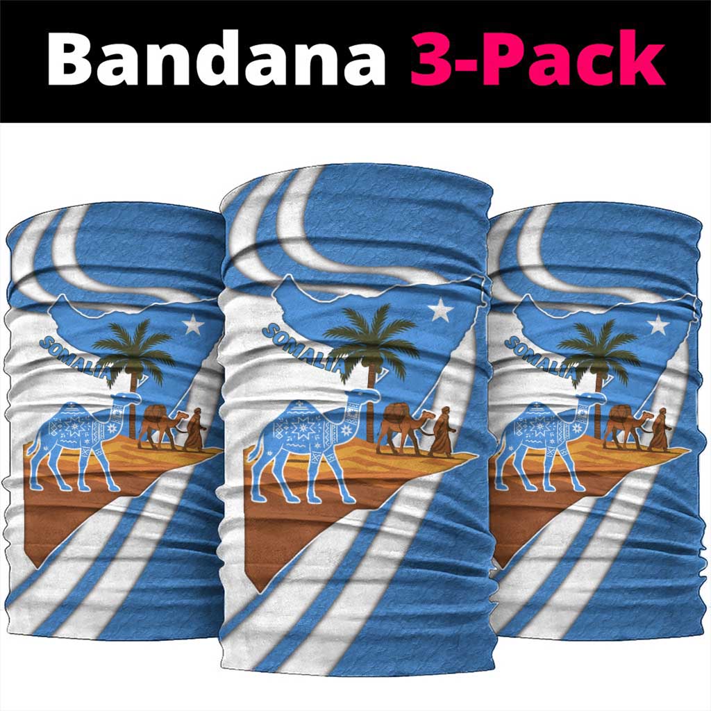 Somalia Neck Gaiter with Camel Desert Map Palm Tree Heritage Spirit - African Pride