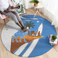 Somalia Round Carpet with Camel Desert Map Palm Tree Heritage Spirit