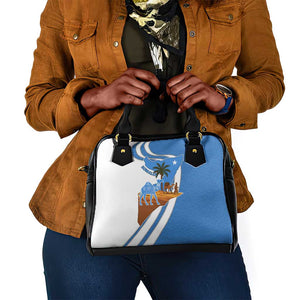 Somalia Shoulder Handbag with Camel Desert Map Palm Tree Heritage Spirit