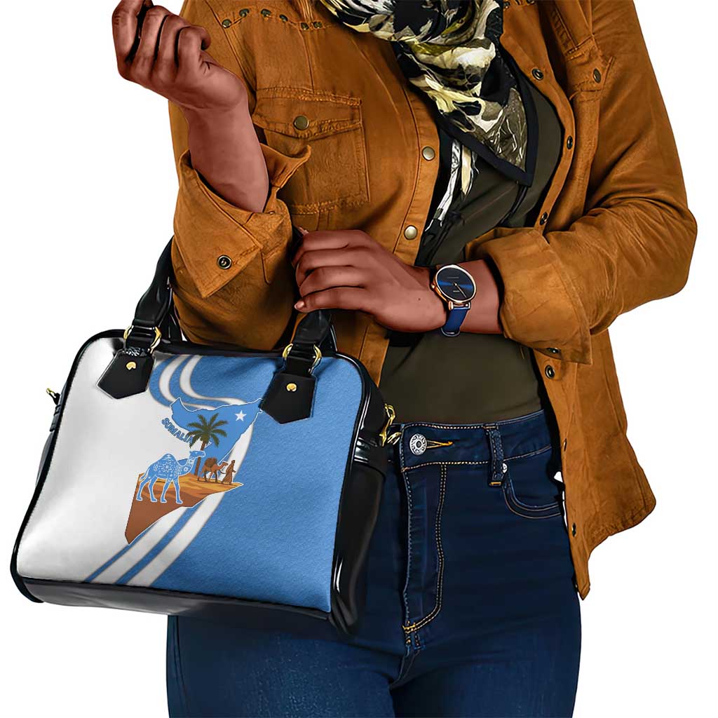 Somalia Shoulder Handbag with Camel Desert Map Palm Tree Heritage Spirit