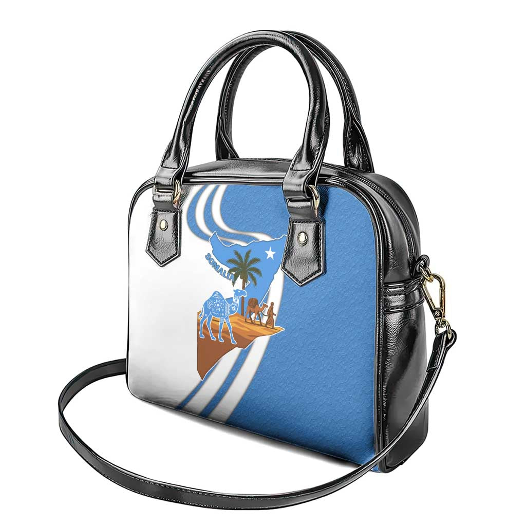 Somalia Shoulder Handbag with Camel Desert Map Palm Tree Heritage Spirit