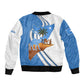 Somalia Sleeve Zip Bomber Jacket with Camel Desert Map Palm Tree Heritage Spirit