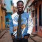 Somalia Sleeve Zip Bomber Jacket with Camel Desert Map Palm Tree Heritage Spirit