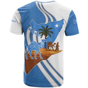 Somalia T shirt with Camel Desert Map Palm Tree Heritage Spirit