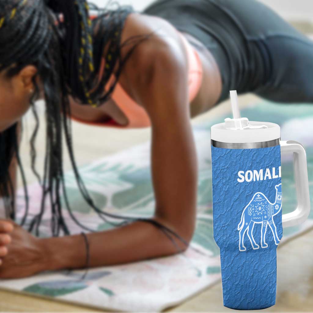 Somalia Tumbler With Handle with Camel Desert Map Palm Tree Heritage Spirit