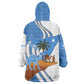 Somalia Wearable Blanket Hoodie with Camel Desert Map Palm Tree Heritage Spirit