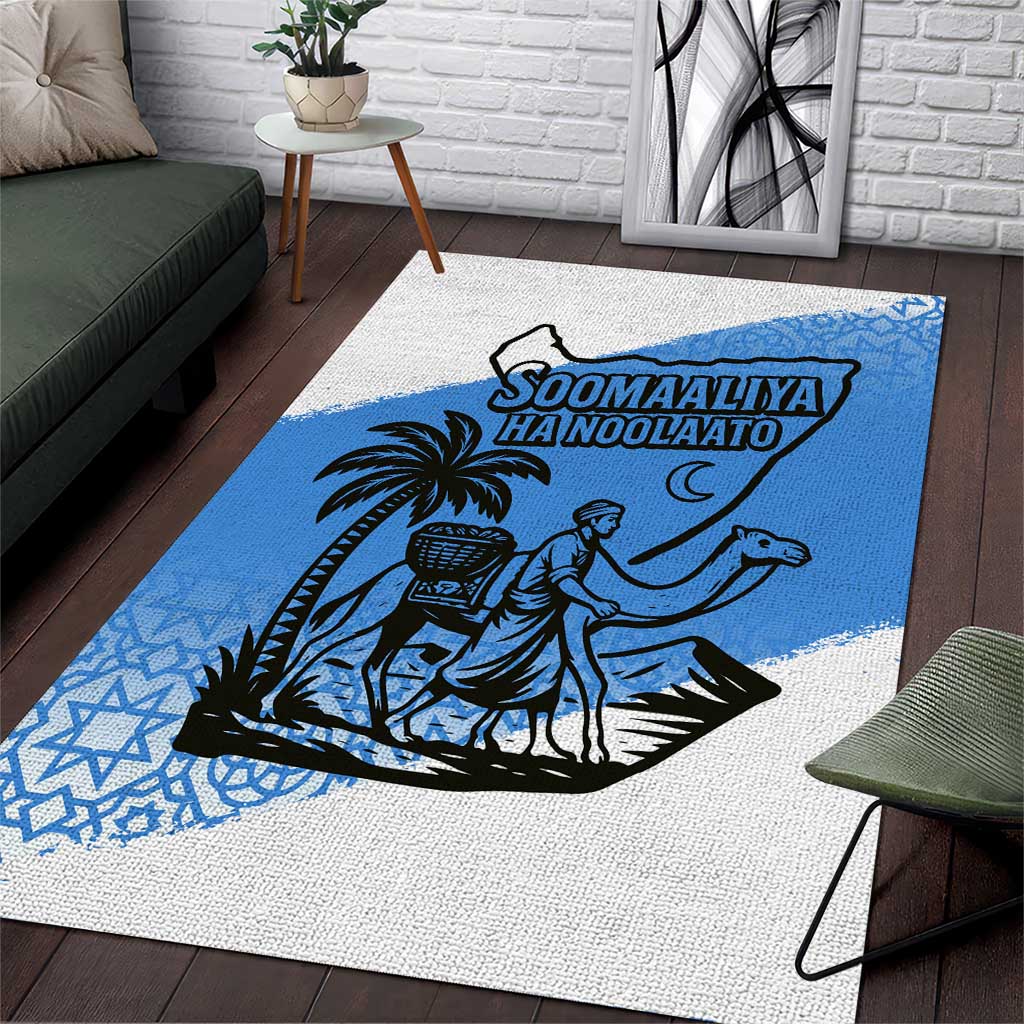Somalia Area Rug with Soomaaliya Ha Noolaato Nomad Moon Flag Spirit