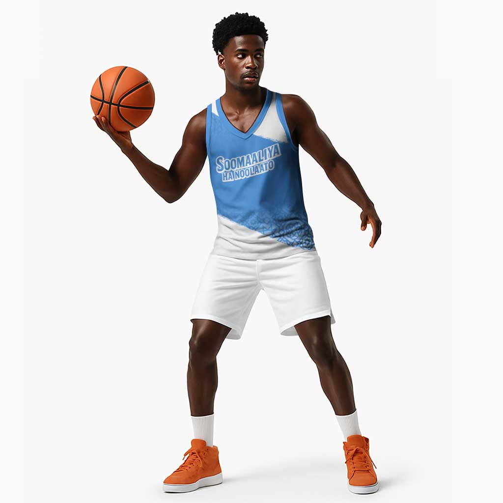 Somalia Basketball Jersey with Soomaaliya Ha Noolaato Nomad Moon Flag Spirit - African Pride