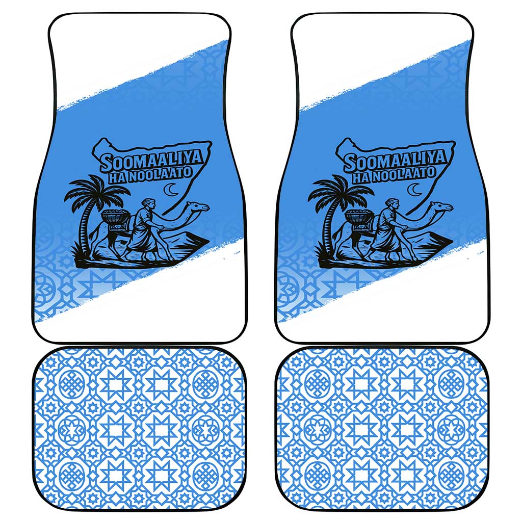 Somalia Car Mats with Soomaaliya Ha Noolaato Nomad Moon Flag Spirit