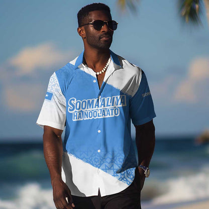 Somalia Hawaiian Shirt with Soomaaliya Ha Noolaato Nomad Moon Flag Spirit