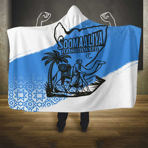 Somalia Hooded Blanket with Soomaaliya Ha Noolaato Nomad Moon Flag Spirit
