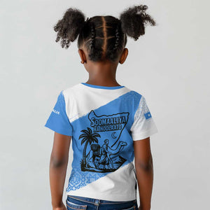 Somalia Kid T shirt with Soomaaliya Ha Noolaato Nomad Moon Flag Spirit