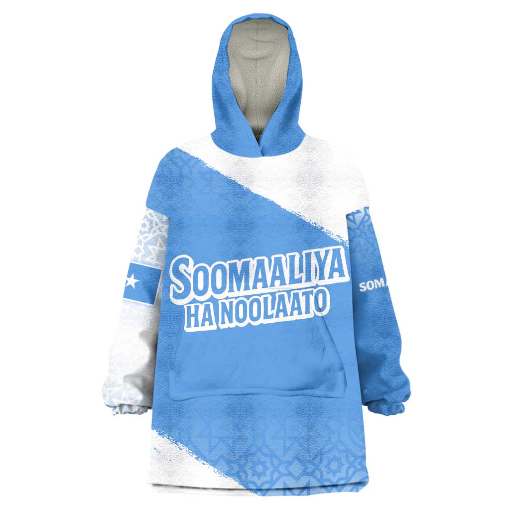 Somalia Kid Wearable Blanket Hoodie with Soomaaliya Ha Noolaato Nomad Moon Flag Spirit
