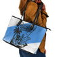Somalia Leather Tote Bag with Soomaaliya Ha Noolaato Nomad Moon Flag Spirit