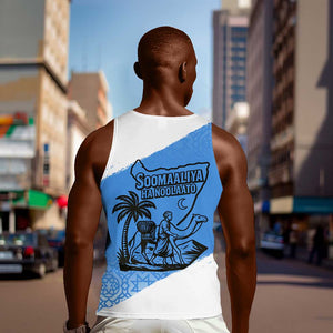 Somalia Men Tank Top with Soomaaliya Ha Noolaato Nomad Moon Flag Spirit