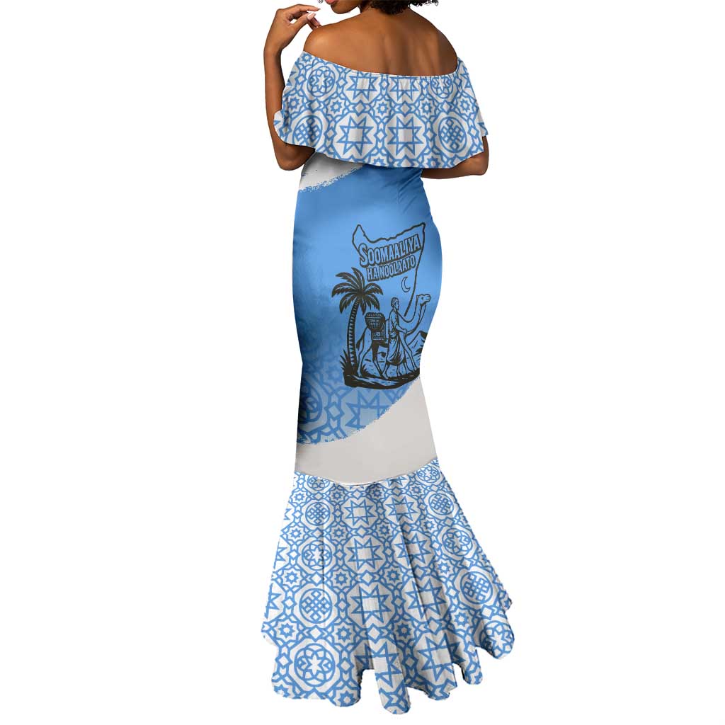 Somalia Mermaid Dress with Soomaaliya Ha Noolaato Nomad Moon Flag Spirit