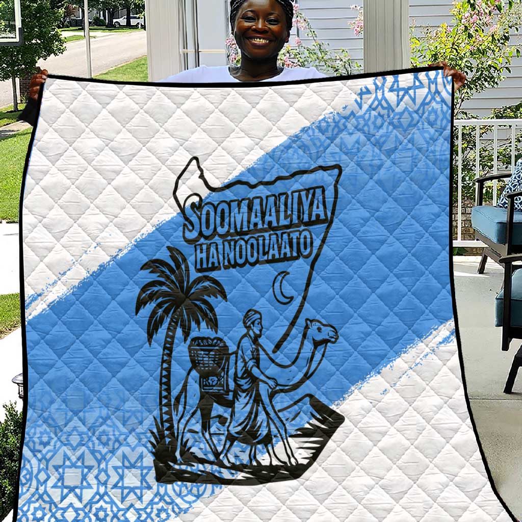 Somalia Quilt with Soomaaliya Ha Noolaato Nomad Moon Flag Spirit