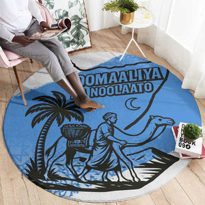 Somalia Round Carpet with Soomaaliya Ha Noolaato Nomad Moon Flag Spirit