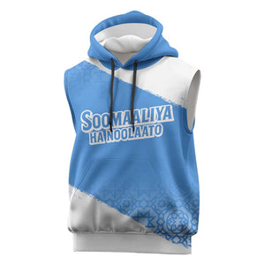 Somalia Sleeveless Hoodie with Soomaaliya Ha Noolaato Nomad Moon Flag Spirit - African Pride