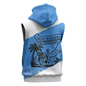 Somalia Sleeveless Hoodie with Soomaaliya Ha Noolaato Nomad Moon Flag Spirit - African Pride