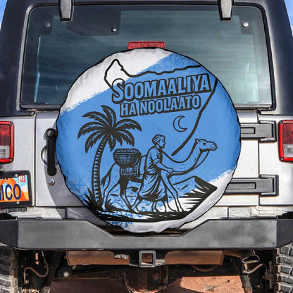 Somalia Spare Tire Cover with Soomaaliya Ha Noolaato Nomad Moon Flag Spirit