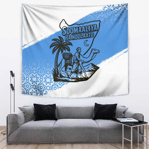 Somalia Tapestry with Soomaaliya Ha Noolaato Nomad Moon Flag Spirit