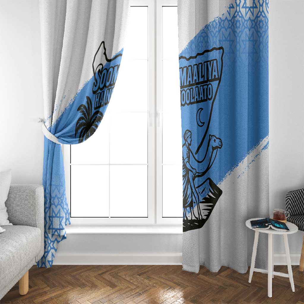 Somalia Window Curtain with Soomaaliya Ha Noolaato Nomad Moon Flag Spirit