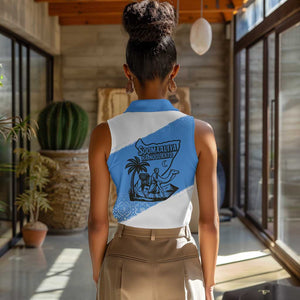 Somalia Women Sleeveless Polo Shirt with Soomaaliya Ha Noolaato Nomad Moon Flag Spirit