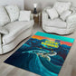 Cape Verde Area Rug with Loggerhead Sea Turtle Ocean Sunset Spirit