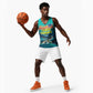 Cape Verde Basketball Jersey with Loggerhead Sea Turtle Ocean Sunset Spirit - African Pride