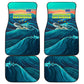 Cape Verde Car Mats with Loggerhead Sea Turtle Ocean Sunset Spirit