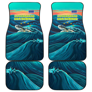 Cape Verde Car Mats with Loggerhead Sea Turtle Ocean Sunset Spirit