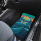 Cape Verde Car Mats with Loggerhead Sea Turtle Ocean Sunset Spirit