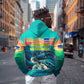 Cape Verde Hoodie with Loggerhead Sea Turtle Ocean Sunset Spirit
