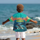 Cape Verde Kid Hawaiian Shirt with Loggerhead Sea Turtle Ocean Sunset Spirit