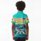 Cape Verde Kid Polo Shirt with Loggerhead Sea Turtle Ocean Sunset Spirit