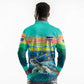 Cape Verde Long Sleeve Polo Shirt with Loggerhead Sea Turtle Ocean Sunset Spirit