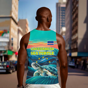 Cape Verde Men Tank Top with Loggerhead Sea Turtle Ocean Sunset Spirit