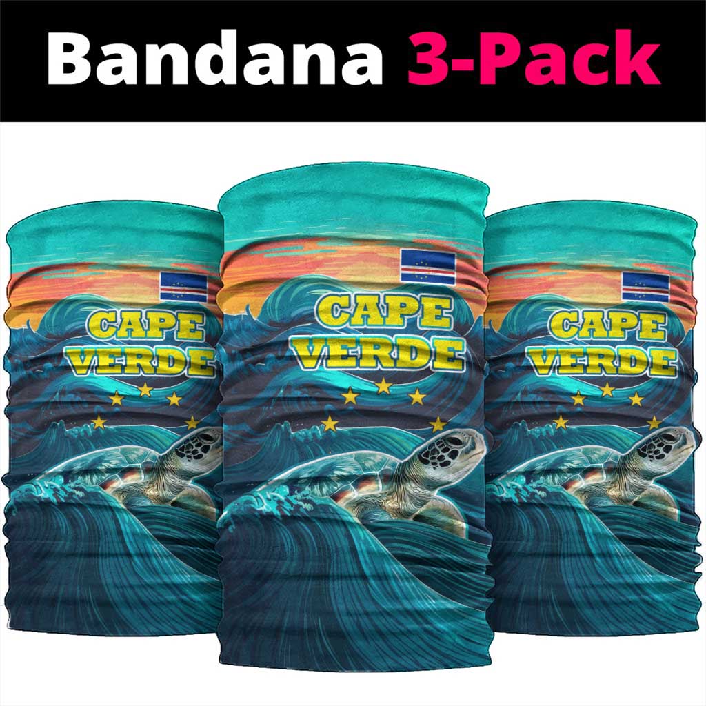 Cape Verde Neck Gaiter with Loggerhead Sea Turtle Ocean Sunset Spirit - African Pride