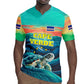 Cape Verde Rugby Jersey with Loggerhead Sea Turtle Ocean Sunset Spirit