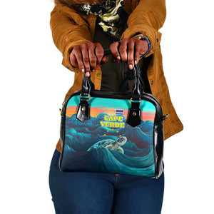 Cape Verde Shoulder Handbag with Loggerhead Sea Turtle Ocean Sunset Spirit