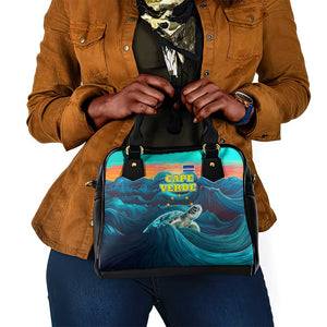 Cape Verde Shoulder Handbag with Loggerhead Sea Turtle Ocean Sunset Spirit