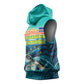 Cape Verde Sleeveless Hoodie with Loggerhead Sea Turtle Ocean Sunset Spirit - African Pride