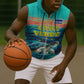 Cape Verde Sleeveless Zip Hoodie with Loggerhead Sea Turtle Ocean Sunset Spirit - African Pride
