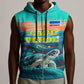 Cape Verde Sleeveless Zip Hoodie with Loggerhead Sea Turtle Ocean Sunset Spirit - African Pride