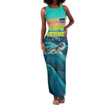 Cape Verde Tank Maxi Dress with Loggerhead Sea Turtle Ocean Sunset Spirit