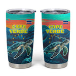 Cape Verde Tumbler Cup with Loggerhead Sea Turtle Ocean Sunset Spirit