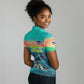 Cape Verde Women Polo Shirt with Loggerhead Sea Turtle Ocean Sunset Spirit