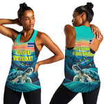 Cape Verde Women Racerback Tank with Loggerhead Sea Turtle Ocean Sunset Spirit
